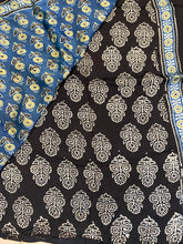 Load image into Gallery viewer, Ajrakh Modal Silk Sea Blue Green