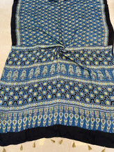 Load image into Gallery viewer, Ajrakh Modal Silk Sea Blue Green