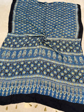 Load image into Gallery viewer, Ajrakh Modal Silk Sea Blue Green