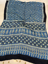 Load image into Gallery viewer, Ajrakh Modal Silk Sea Blue Green