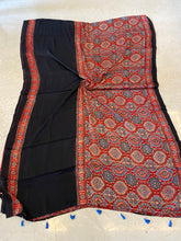 Load image into Gallery viewer, Ajrakh Modal Silk Red & Black
