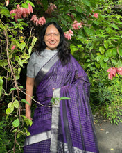 Load image into Gallery viewer, Mangalam - Purple Navy Blue Chequered