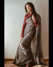 Load image into Gallery viewer, Ajrakh Modal Silk Black