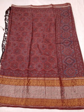Load image into Gallery viewer, Kanchi Border Reddish Maroon - Ajrakh Hand Block Printed Mangalgiri Pure Silk Cotton Saree