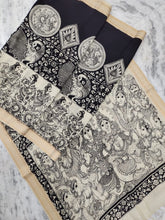 Load image into Gallery viewer, Bangalore Silk Pen Kalamkari - Off white & Black