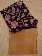 Load image into Gallery viewer, Pure Silk Pen Kalamkari - Off white & Black