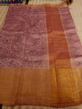 Load image into Gallery viewer, Pure Silk Pen Kalamkari - Off white & Black