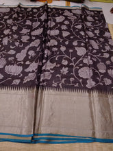 Load image into Gallery viewer, Pure Silk Pen Kalamkari - Off white & Black