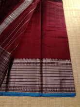 Load image into Gallery viewer, Temple Border Saree Maroon