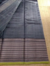 Load image into Gallery viewer, Temple Border Saree Grey