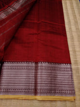 Load image into Gallery viewer, Temple Border Saree Blood Red