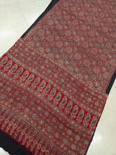 Load image into Gallery viewer, Ajrakh Modal Silk Red