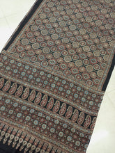Load image into Gallery viewer, Ajrakh Modal Silk Black