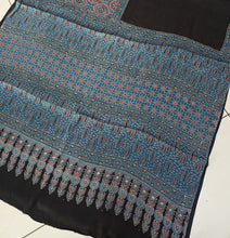 Load image into Gallery viewer, Ajrakh Modal Silk Blue & Black