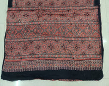 Load image into Gallery viewer, Ajrakh Modal Silk Saree light brown