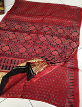 Load image into Gallery viewer, Ajrakh Modal Silk Red Tissue Pallu Saree