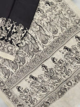 Load image into Gallery viewer, Chenoori Silk Pen Kalamkari - Off white & Black