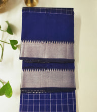 Load image into Gallery viewer, Mangalam - Purple Navy Blue Chequered