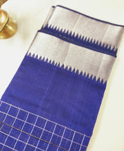Load image into Gallery viewer, Mangalam - Purple Navy Blue Chequered