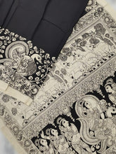 Load image into Gallery viewer, Chenoori Silk Pen Kalamkari - Off White & Black
