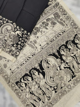 Load image into Gallery viewer, Chenoori Silk Pen Kalamkari - Off White & Black