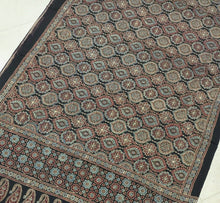 Load image into Gallery viewer, Ajrakh Modal Silk Black
