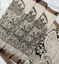 Load image into Gallery viewer, Bangalore Silk Pen Kalamkari - Off white &amp; Black
