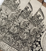 Load image into Gallery viewer, Bangalore Silk Pen Kalamkari - Off white &amp; Black

