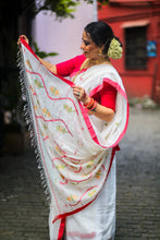 Load image into Gallery viewer, Handwoven Cotton Jamdani -  Lal Paar Sada
