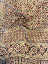 Load image into Gallery viewer, Ajrakh Dola Silk Zari - Beige
