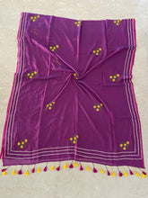 Load image into Gallery viewer, Dual Tone Purple &amp; Magenta Gota Patti Mirror Mul Cotton
