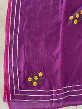 Load image into Gallery viewer, Dual Tone Purple &amp; Magenta Gota Patti Mirror Mul Cotton
