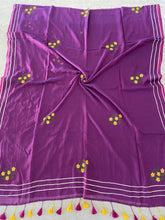Load image into Gallery viewer, Dual Tone Purple &amp; Magenta Gota Patti Mirror Mul Cotton
