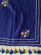Load image into Gallery viewer, Navy Gota Patti Mirror Mul Cotton
