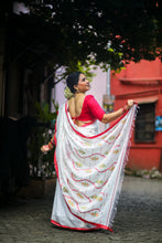 Load image into Gallery viewer, Handwoven Cotton Jamdani -  Lal Paar Sada
