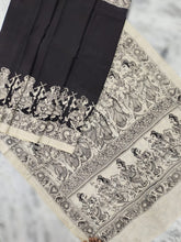 Load image into Gallery viewer, Chenoori Silk Pen Kalamkari - Off white &amp; Black
