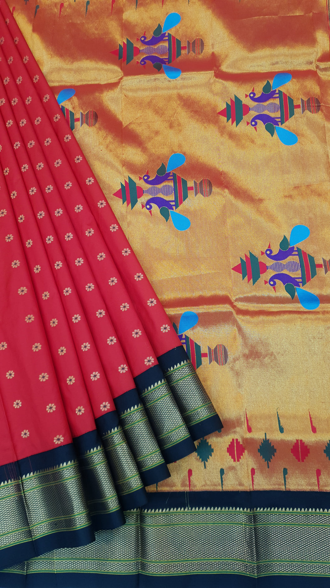 Reddish Paithani