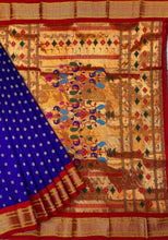 Load image into Gallery viewer, Royal Blue Paithani
