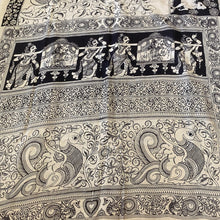 Load image into Gallery viewer, Chenoori Silk Pen Kalamkari - Off white &amp; Black
