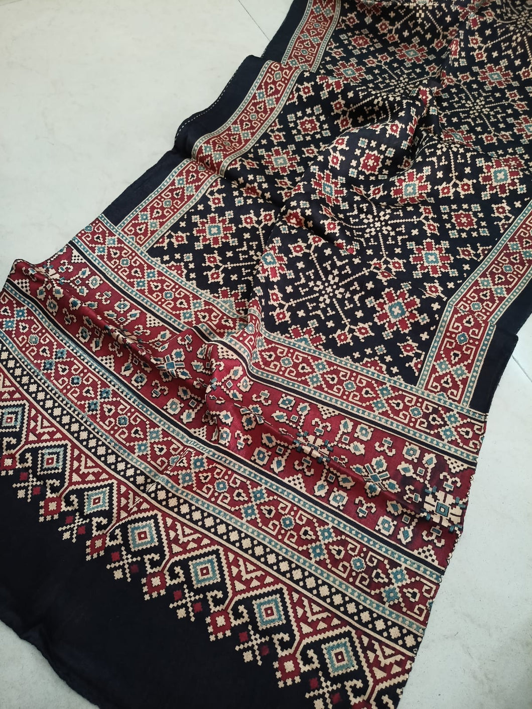 Ajrakh Mashru Silk Stoles