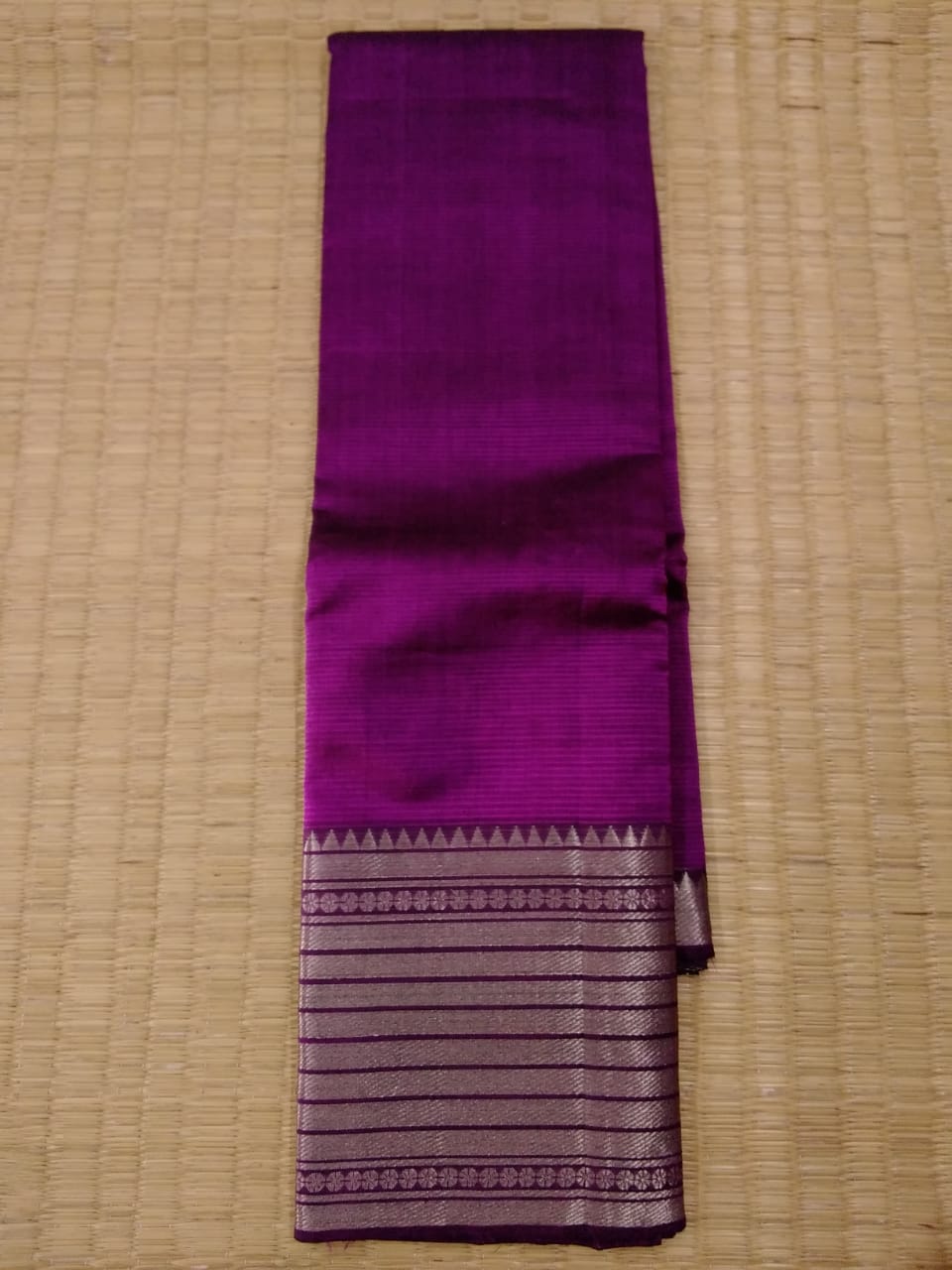 Temple Border Saree Magenta