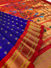 Load image into Gallery viewer, Royal Blue Paithani
