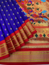 Load image into Gallery viewer, Royal Blue Paithani
