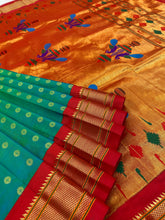 Load image into Gallery viewer, Aqua Paithani Made to Order)
