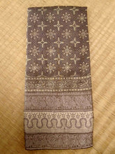 Load image into Gallery viewer, Kanchi Border Grey - Ajrakh Hand Block Printed Mangalgiri Pure Silk Cotton Saree
