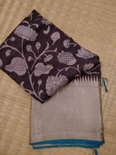 Load image into Gallery viewer, Pure Silk Pen Kalamkari - Off white &amp; Black
