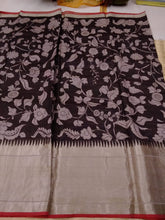 Load image into Gallery viewer, Pure Silk Pen Kalamkari - Off white &amp; Black
