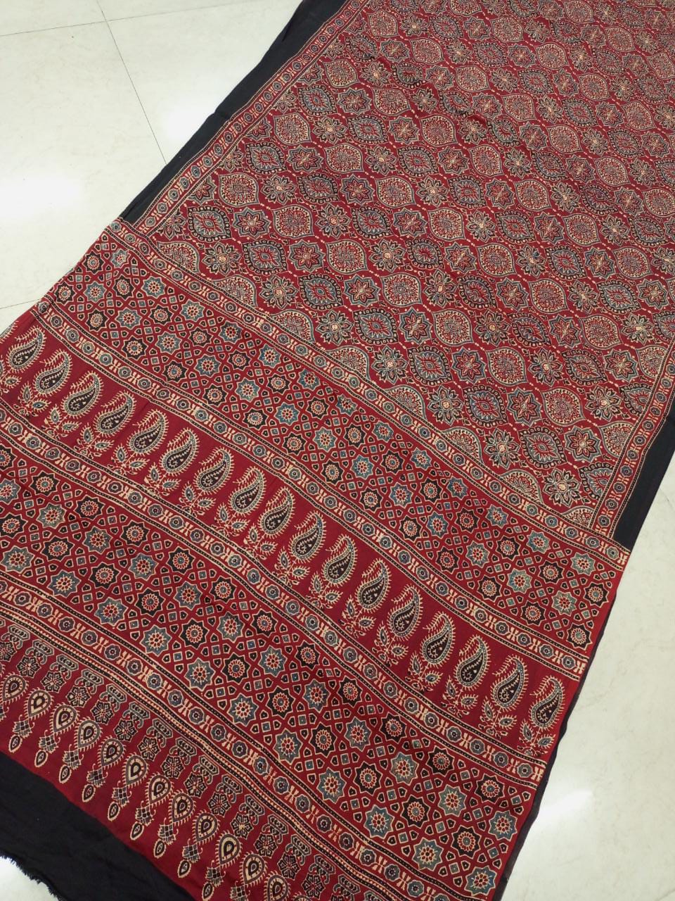 Ajrakh Modal Silk Red