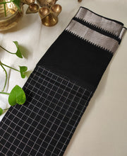 Load image into Gallery viewer, Mangalam - Charcoal Black Chequered
