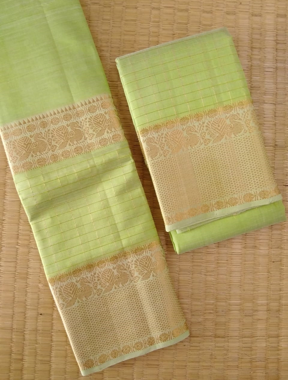 Kanchi Chequered- Lime Green
